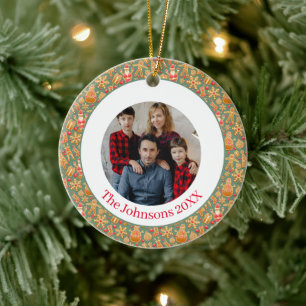 Lebkuchen-Weihnachtsfoto Keramik Ornament