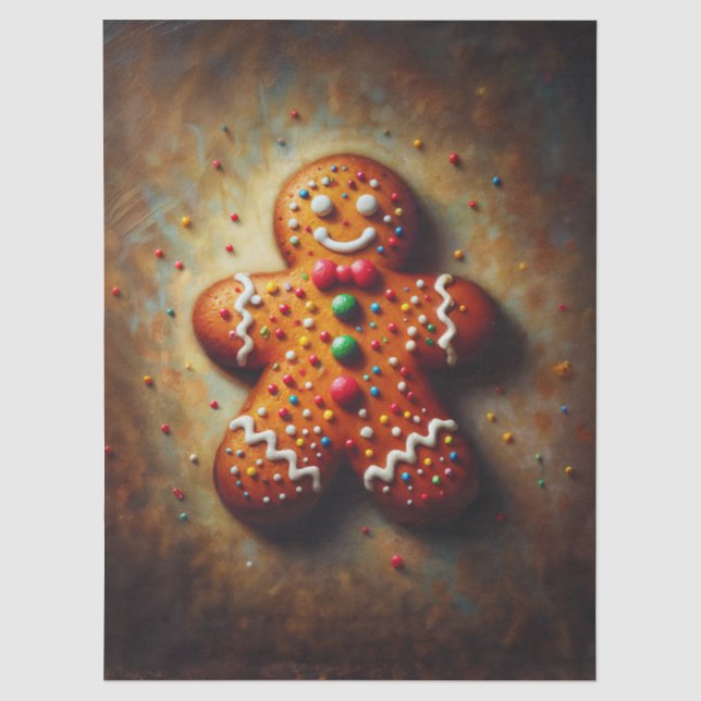 Lebkuchen-Weihnachtsgebäck Kunst Seidenpapier (Vorderseite)