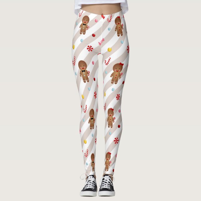 Lebkuchen Weihnachtsgebäck Leggings (Vorderseite)