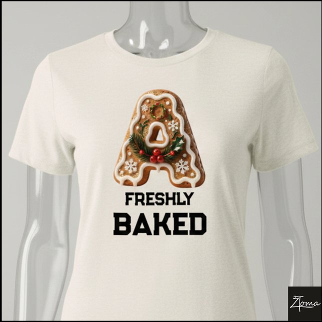 Lebkuchen-Weihnachtsinitial Buchstabe A Tri-Blend Shirt (Von Creator hochgeladen)