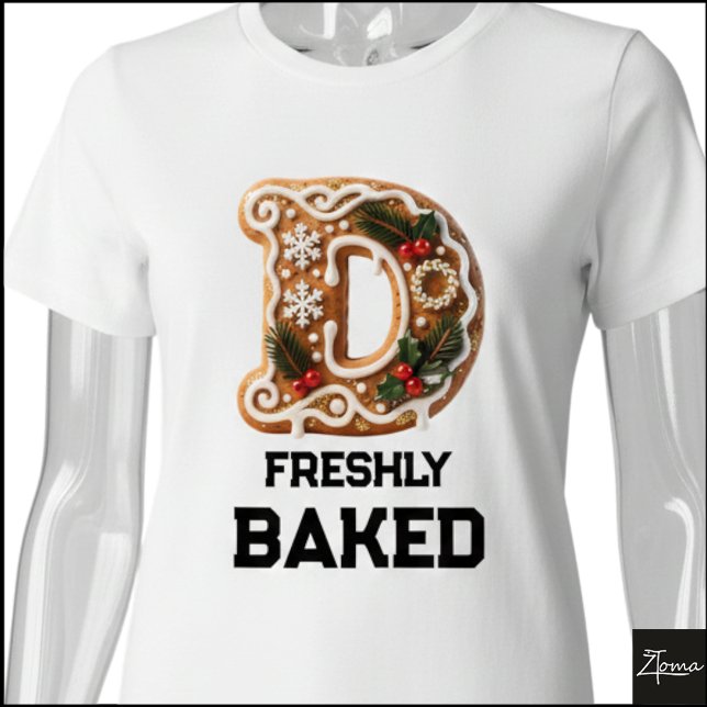Lebkuchen-Weihnachtsinitiale Buchstabe D Tri-Blend Shirt (Von Creator hochgeladen)