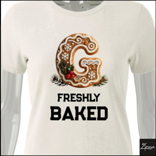 Lebkuchen-Weihnachtsinitiale Buchstabe G Tri-Blend Shirt
