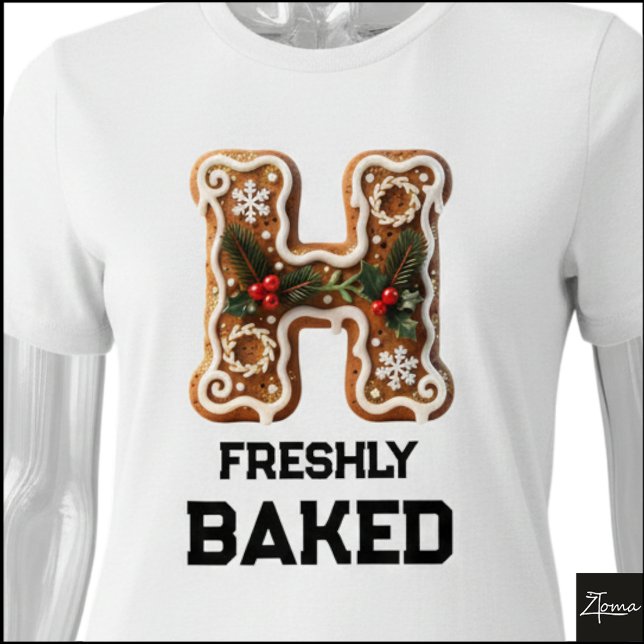 Lebkuchen-Weihnachtsinitiale Buchstabe H Tri-Blend Shirt (Von Creator hochgeladen)