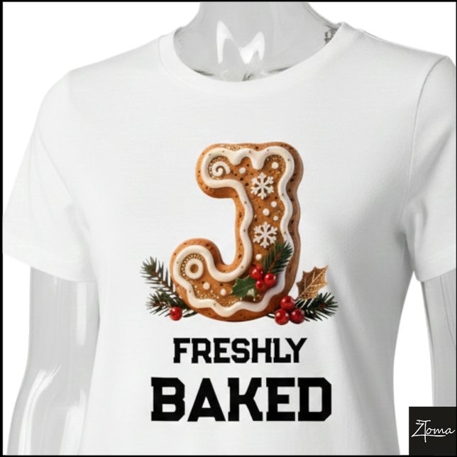 Lebkuchen-Weihnachtsinitiale Buchstabe J Tri-Blend Shirt (Von Creator hochgeladen)
