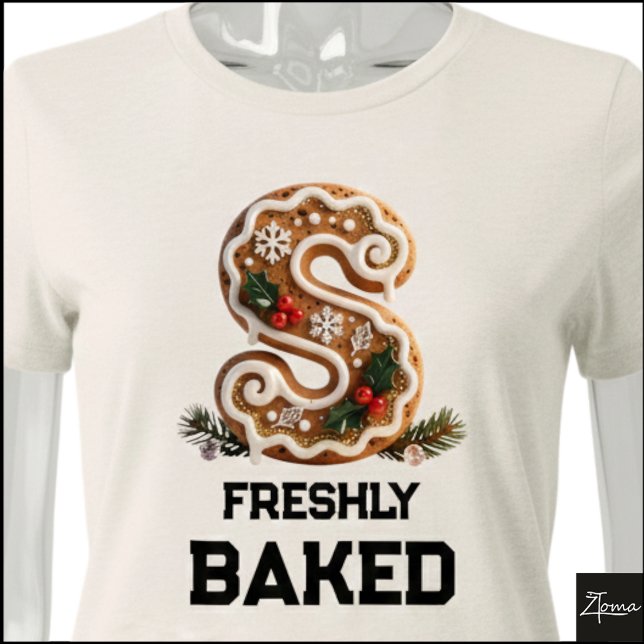 Lebkuchen-Weihnachtsinitiale Buchstabe S Tri-Blend Shirt (Von Creator hochgeladen)