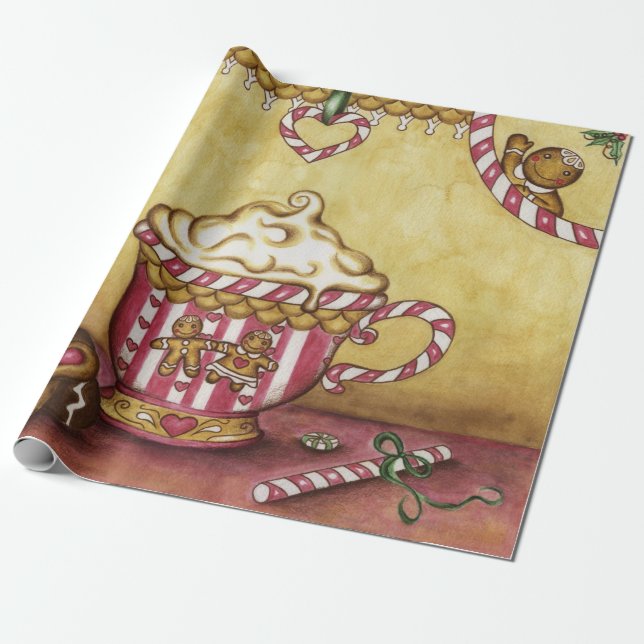 Lebkuchen-Weihnachtskaffee-Verpackungspapier Geschenkpapier (Ungerollt)
