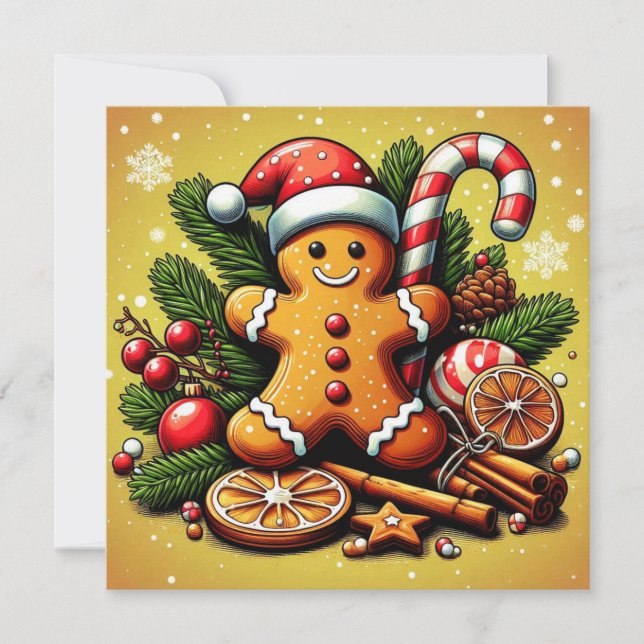 Lebkuchen Weihnachtskarte! Feiertagskarte (Vorderseite)