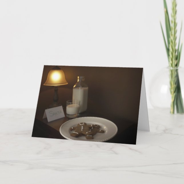 Lebkuchen Weihnachtsmann Feiertagskarte (Vorderseite)