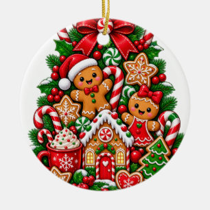 Lebkuchen-Weihnachtsornament Keramik Ornament
