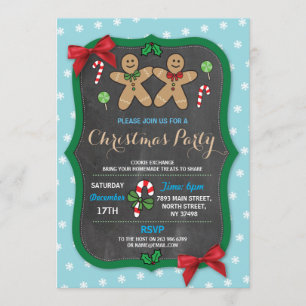 Lebkuchen-WeihnachtsParty-Plätzchen-Austausch Einladung