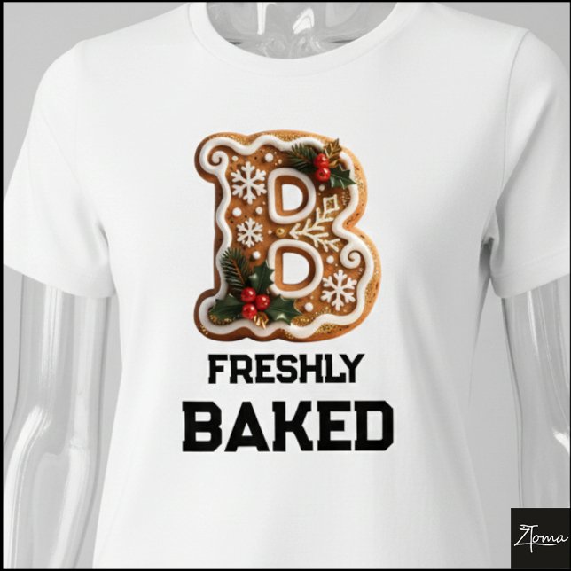 Lebkuchen-Weihnachtsplätzchen Initiale Buchstabe B Tri-Blend Shirt (Von Creator hochgeladen)