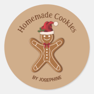 Lebkuchen-Weihnachtsplätzchen - Selbstgemachte Kek Runder Aufkleber