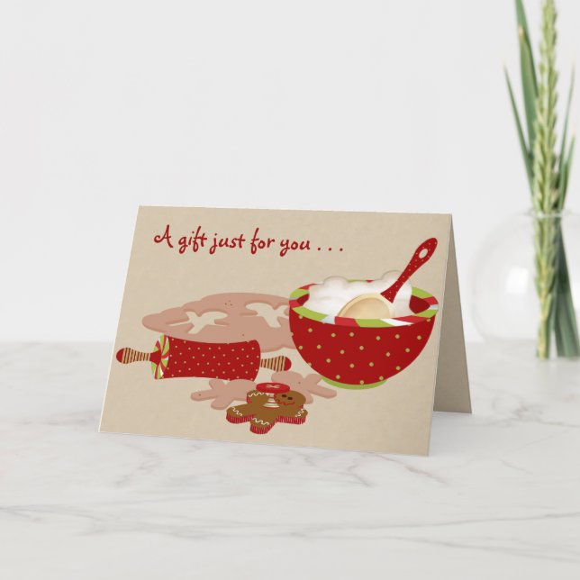 Lebkuchen-Weihnachtsrezept-Karten Feiertagskarte (Vorderseite)