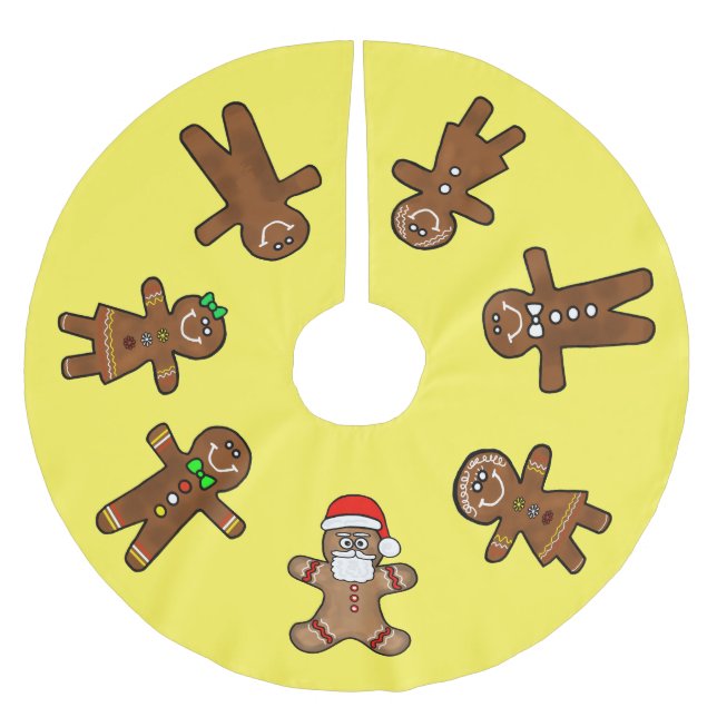 Lebkuchen Weihnachtsrock für Männer und Frauen Polyester Weihnachtsbaumdecke (Vorderseite)