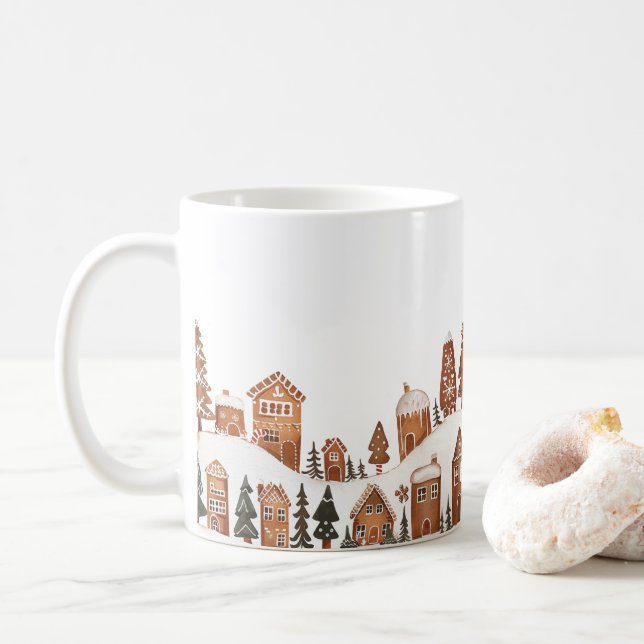 Lebkuchen-Weihnachtsstadt-Tasse  Kaffeetasse (Mit Donut)