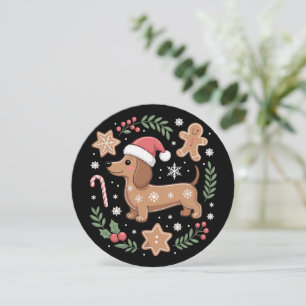 Lebkuchen Wiener Hund Liebhaber Dachshund Weihnach Feiertagskarte
