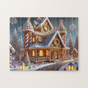 Lebkuchen-Wunderland-Dorf-Zuckerrohr-Haus Puzzle