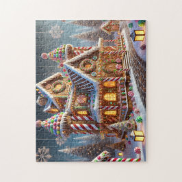 Lebkuchen-Wunderland-Dorf-Zuckerrohr-Haus Puzzle