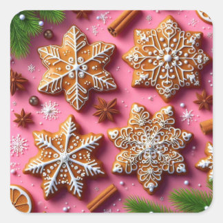 Lebkuchenaufkleber. Quadratischer Aufkleber