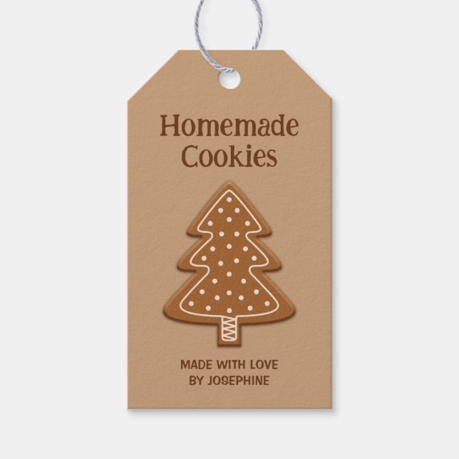 Lebkuchenbaum Form Cookie - hausgemachte Cookies Geschenkanhänger (Vorderseite)