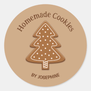 Lebkuchenbaum Form Cookie - hausgemachte Cookies Runder Aufkleber