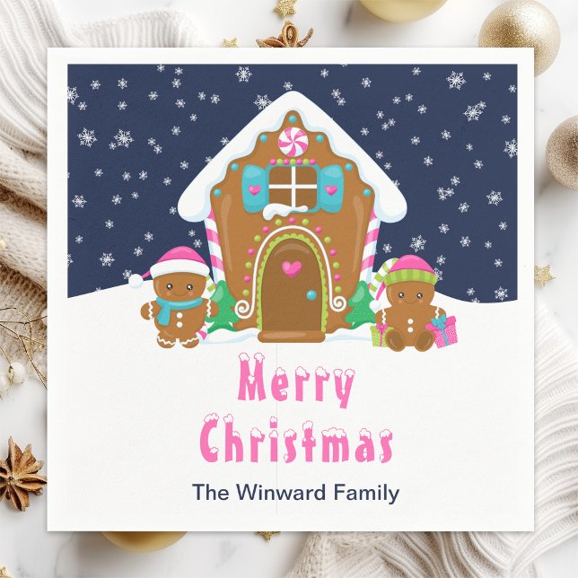 Lebkuchendekor Party Navy Blue and Pink Serviette (Von Creator hochgeladen)