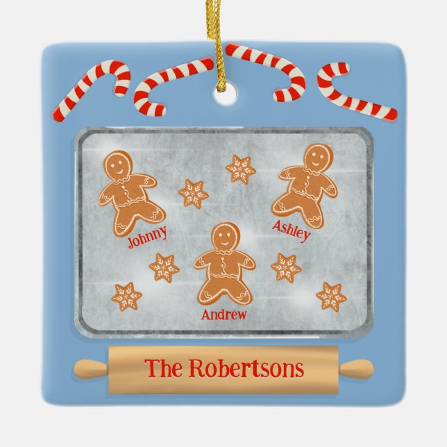 Lebkuchenfamilie von drei keramikornament (Vorderseite)