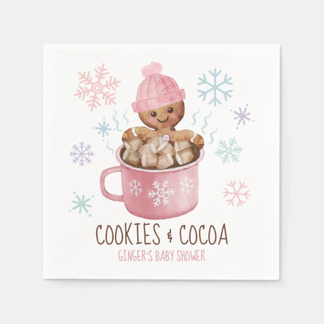 Lebkuchengebäck & Cocoa Girl Babydusche Serviette (Vorderseite)