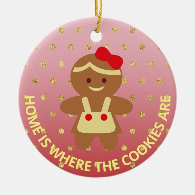Lebkuchengebäck Koch Weihnachtsfeier Keramik Ornament (Vorne)