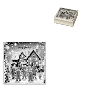 Lebkuchengewächse und niedliche Lebkuchengewächse Gummistempel