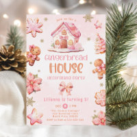 Lebkuchenhaus mit Party pink Geburtstag