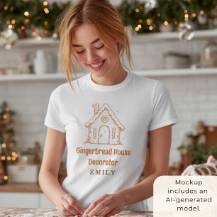 Lebkuchenhäuschen-Dekorateur Name Weihnachten T-Shirt