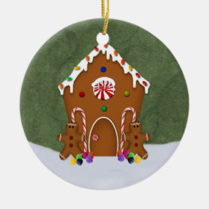 Lebkuchenhäuschen-Ornament Keramikornament