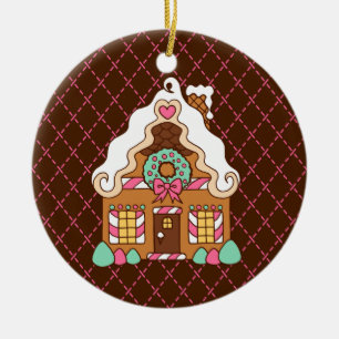 Lebkuchenhäuschen-Ornament Keramikornament