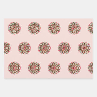 Lebkuchenhäuschen skandinavische Volkskunst Mandal Geschenkpapier Set