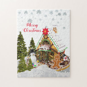 Lebkuchenhäuschen Weihnachts-Puzzle Puzzle