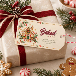 Lebkuchenhäuschen-Weihnachtsgeschenkanhänger Geschenkanhänger