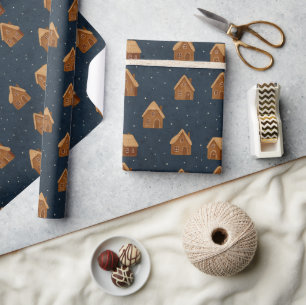 Lebkuchenhäuser-Wrap-Papier Geschenkpapier