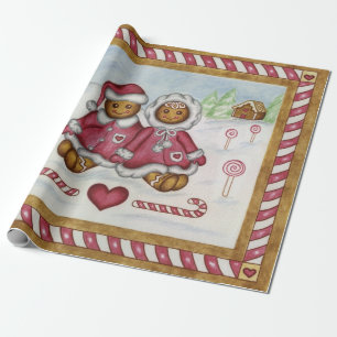 Lebkuchenjunge Mädchen Weihnachtsgeschenk Verpacku Geschenkpapier