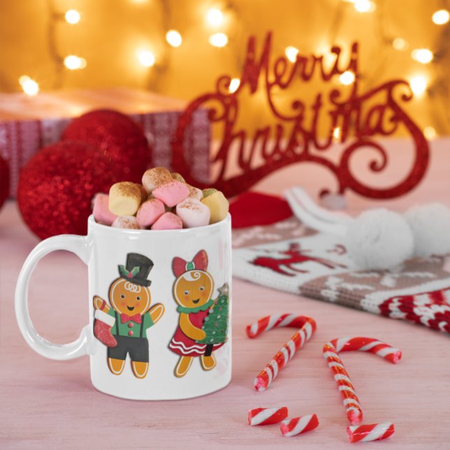 Lebkuchenjunge und Lebkuchenmädchen Weihnachten Kaffeetasse (Von Creator hochgeladen)