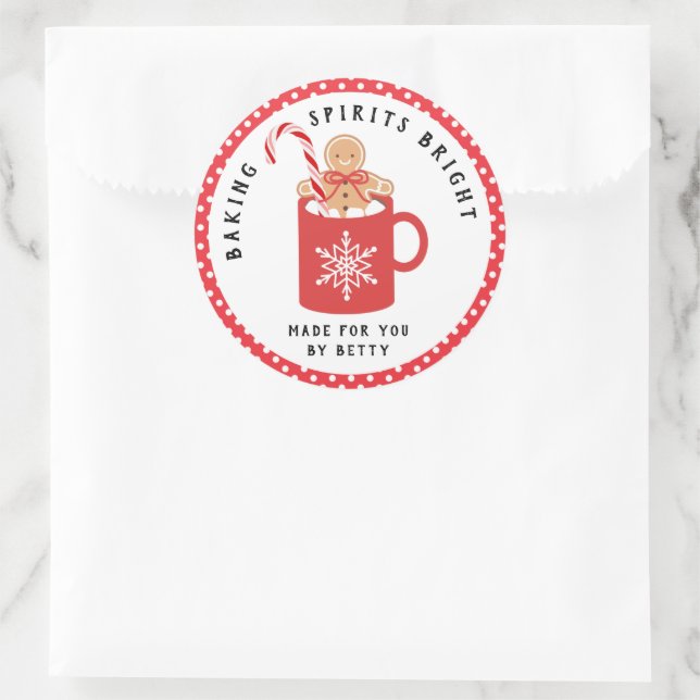 Lebkuchenkoch | Backbriefe hell Runder Aufkleber (Tasche)