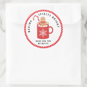 Lebkuchenkoch   Backbriefe hell Runder Aufkleber