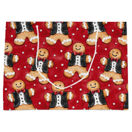 Lebkuchenkoch in Tuxedos Weihnachten Große Geschenktüte