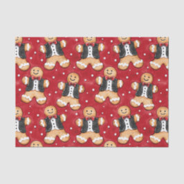 Lebkuchenkoch in Tuxedos Weihnachten Seidenpapier