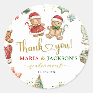 Lebkuchenkochen Gender Reveal Gefälligkeitstags Runder Aufkleber