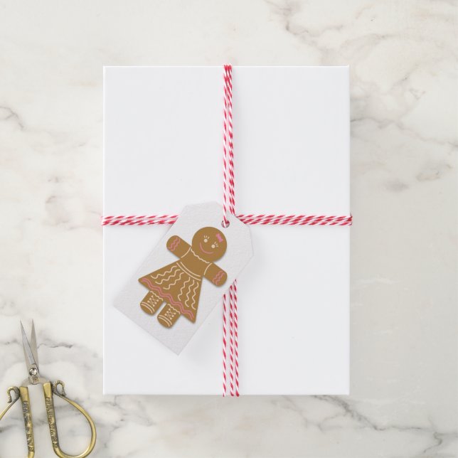 Lebkuchenmädchen Geschenkanhänger (Mit Garn)
