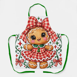 Lebkuchenmädchen im roten Gingham Schürze