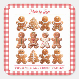 Lebkuchenmann-Aufkleber Quadratischer Aufkleber