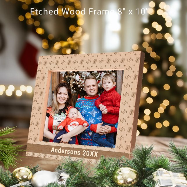 Lebkuchenmann, Christbaum, Herz, Name 10x8 Geätzte Rahmen (Gingerbread Man, Christmas Tree, Hearts, Name 10x8 Etched Frames)