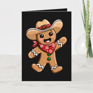 Lebkuchenmann Cowboyhut Bandana Weihnachten Xmas Karte